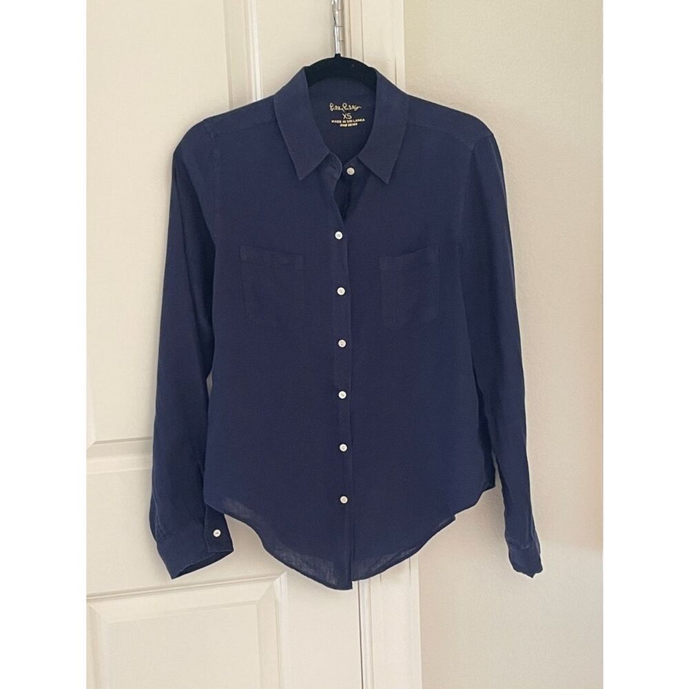 Lilly Pulitzer Sea View Linen Button Down Top